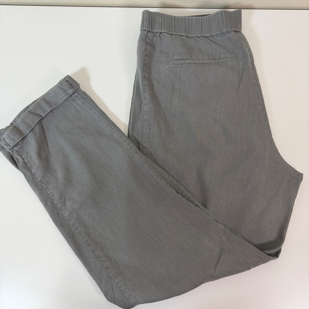 J. Jill Medium Gray Linen Stretch Pull On Pants Preppy Flowy Professional‎ Teach - Picture 5 of 11